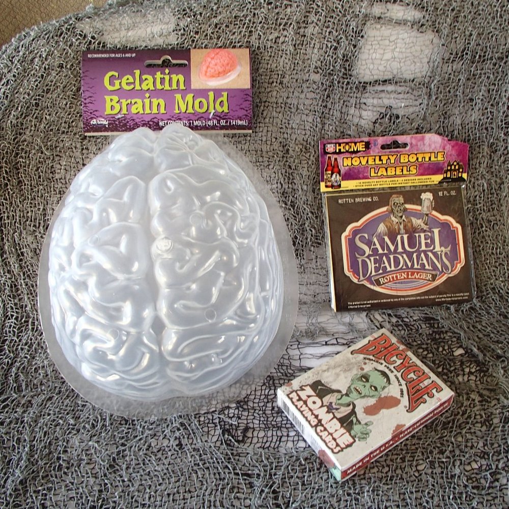 COPY - COPY - Zombie Brain Mold Bicycle Deck Playing Cards Novelty Bottle Label…